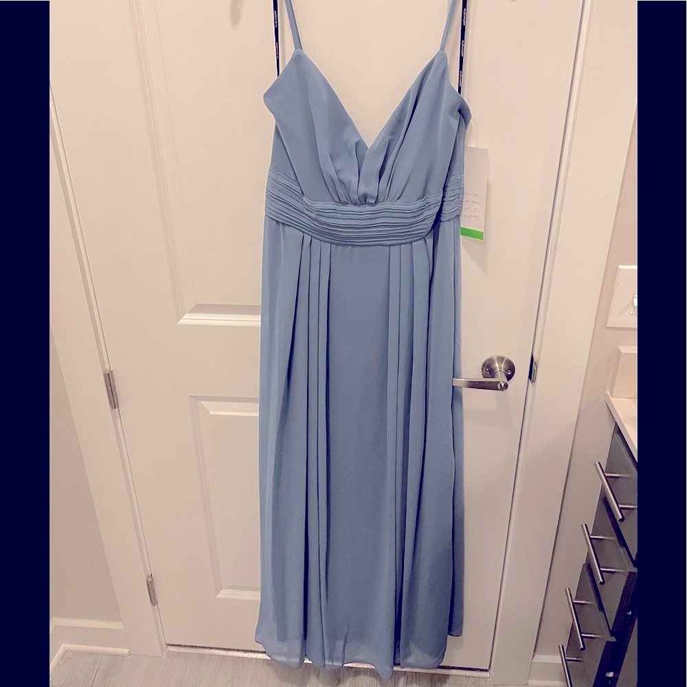 NWT. Slate Blue Bill Levkoff Formal Dress
